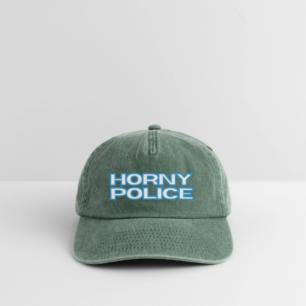 HORNY POLICE | Kink Fetish Pride Vintage Cap - Vintage Flaschengrün 
