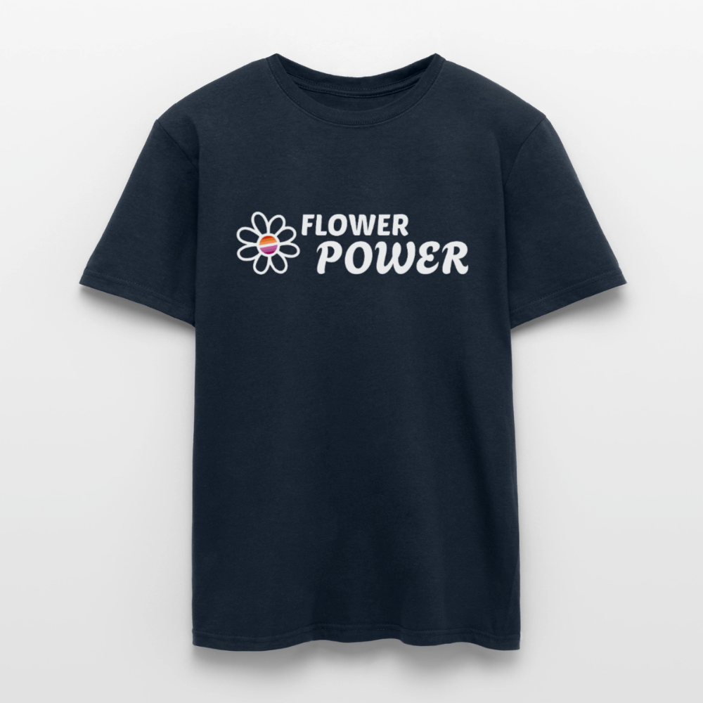 Flower Power Lesbisch T-Shirt | Retro WLW Pride LGBTQ - Navy