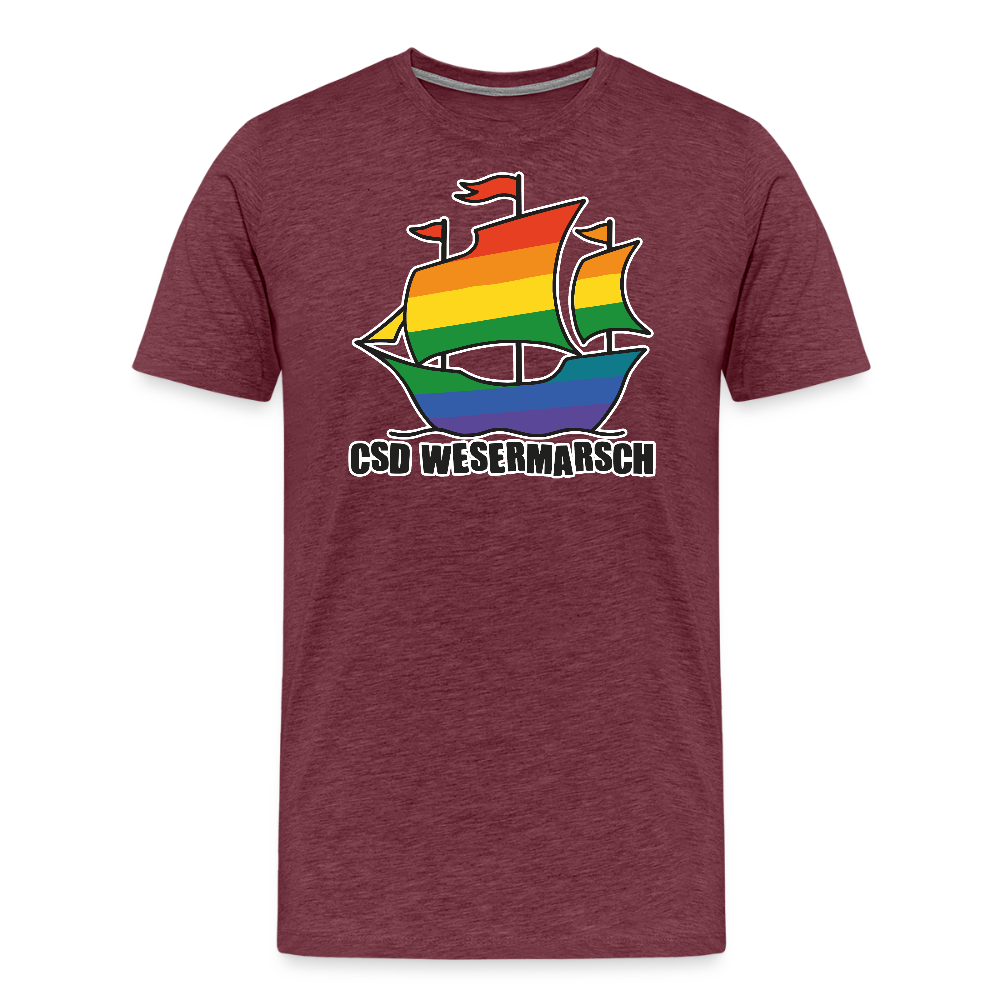 CSD Wesermarsch Premium T-Shirt - Bordeauxrot meliert