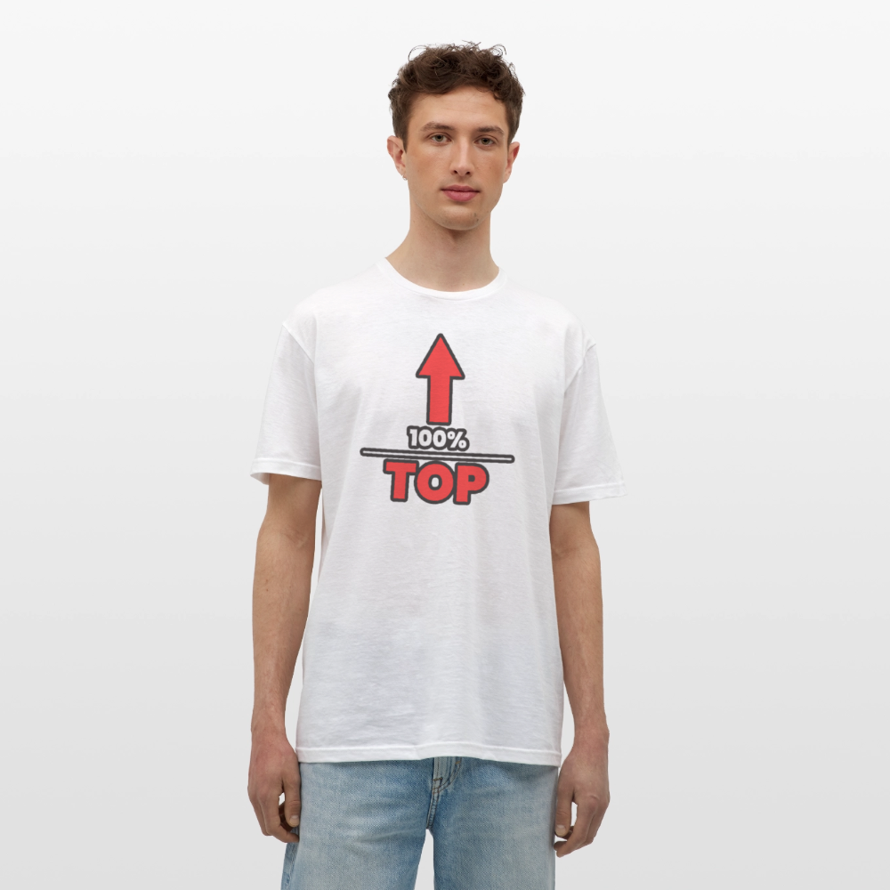 100% TOP [PFEIL] | Kink Fetish Pride T-Shirt - Weiß