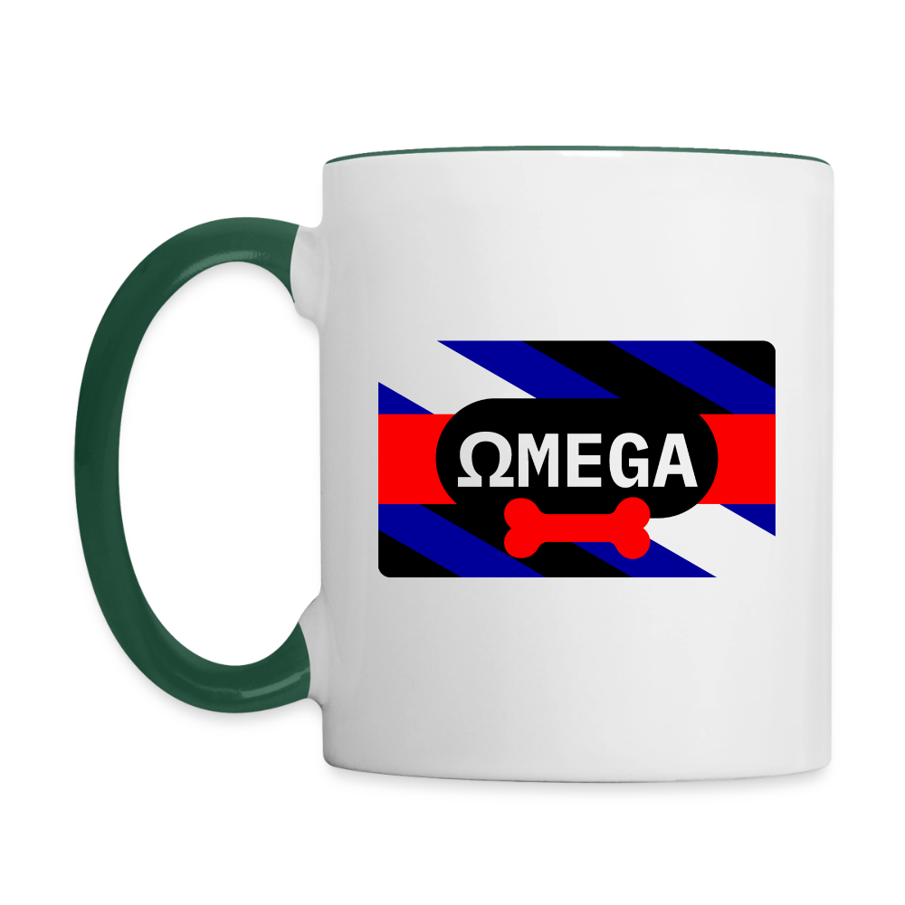 OMEGA Puppy Flag Cup | Puppy Kink Pride |Tasse zweifarbig - Weiß/Dunkelgrün