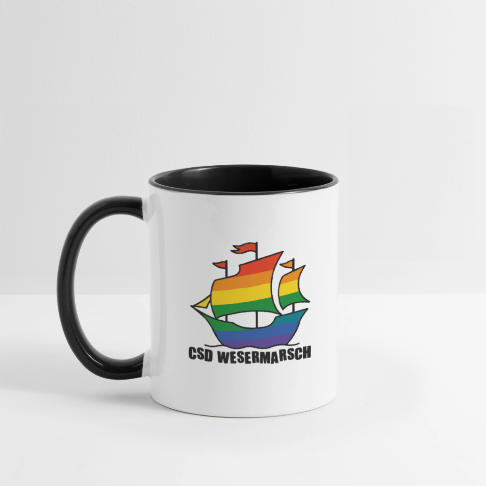 CSD Wesermarsch Pride Tasse zweifarbig - Weiß/Schwarz