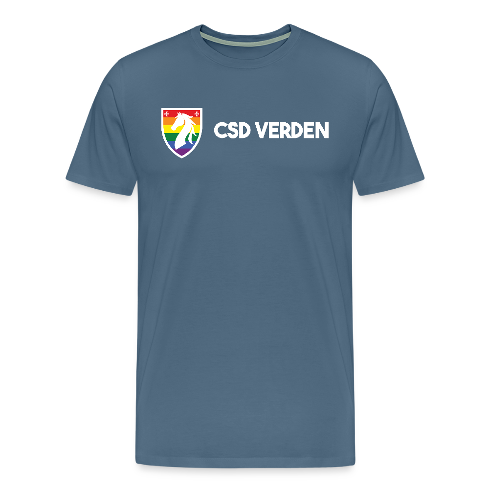 CSD Verden Premium Pride T-Shirt Doppelseitig - Blaugrau