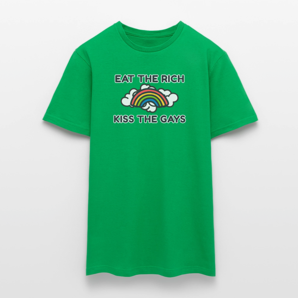 Eat the Rich, Kiss the Gays! T-Shirt - Kelly Green