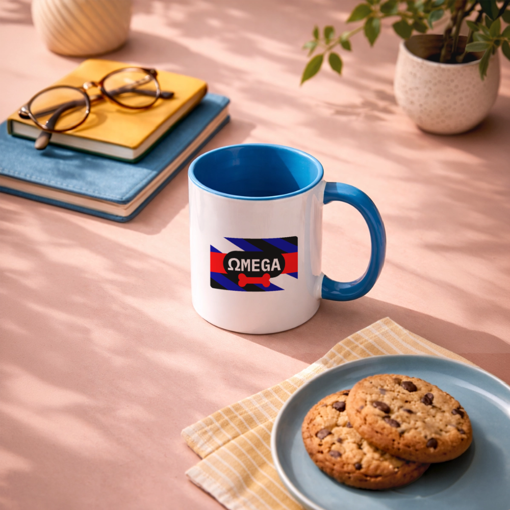 OMEGA Puppy Flag Cup | Puppy Kink Pride |Tasse zweifarbig - Weiß/Hellblau