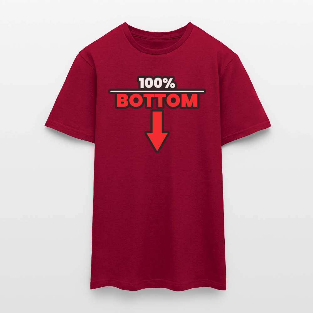 100% BOTTOM [PFEIL] | Kink Fetish Pride T-Shirt - Ziegelrot