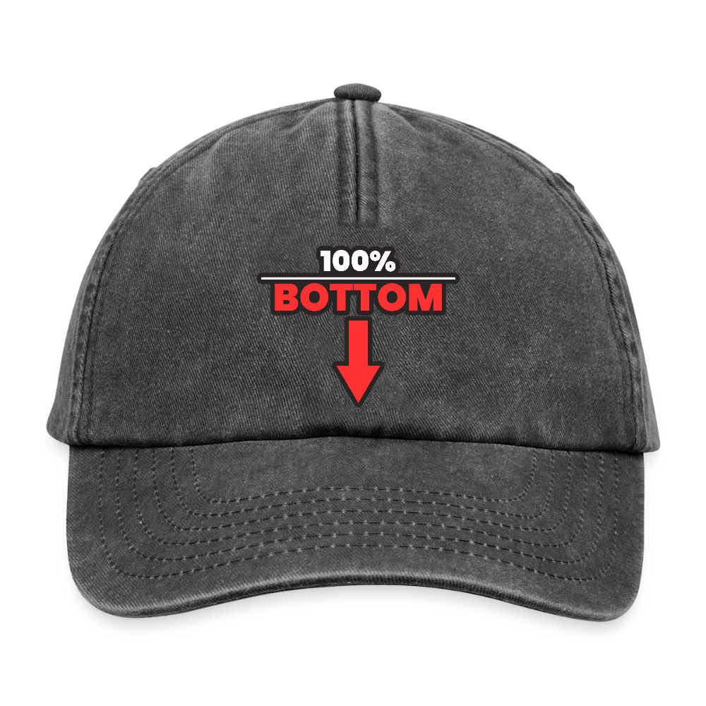 100% BOTTOM [PFEIL] | Kink Fetish Pride Vintage Cap - Vintage Schwarz