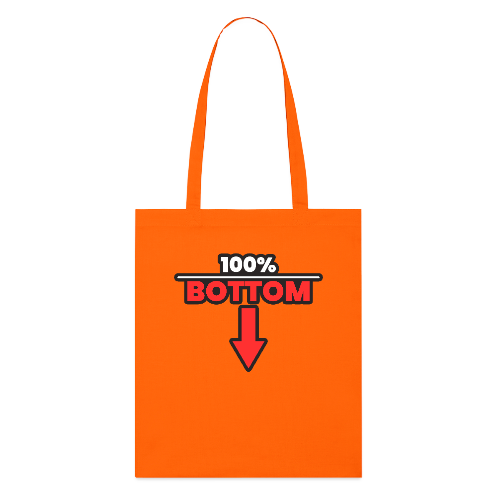 100% BOTTOM [PFEIL] | Kink Fetish Pride Bio-Stoffbeutel - Tieforange