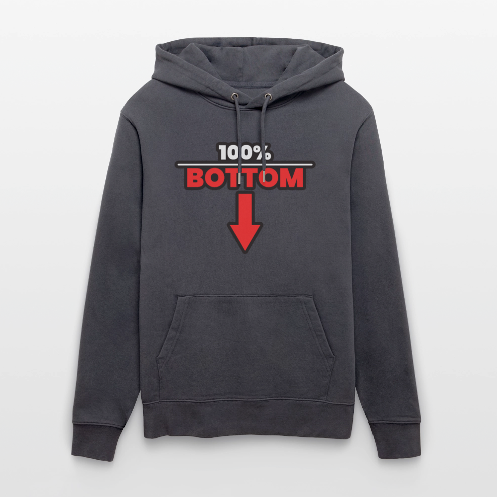 100% BOTTOM [PFEIL] | Kink Fetish Pride Bio-Hoodie Unisex - Indigoblau