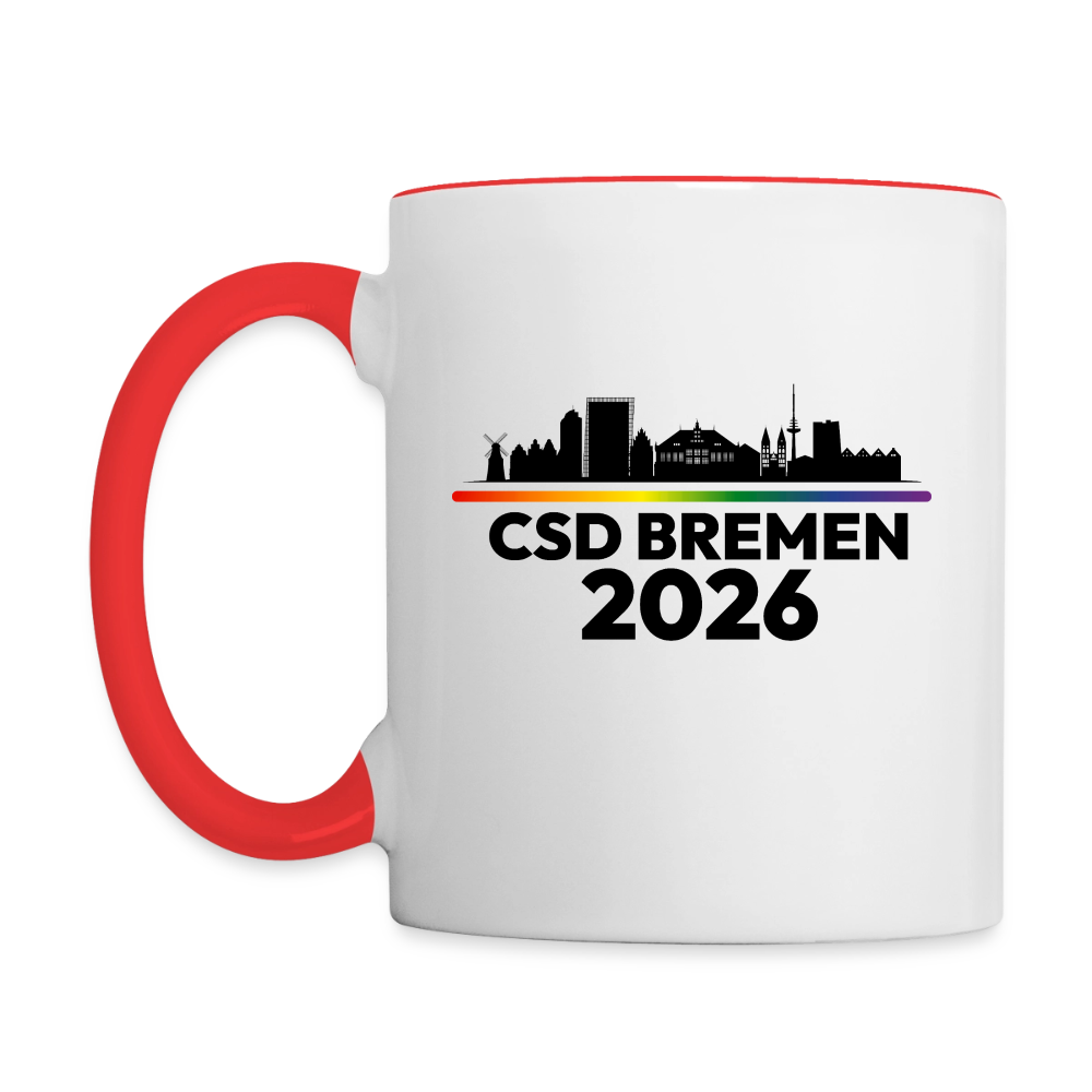 CSD BREMEN 2026 Pride Tasse zweifarbig - Weiß/Rot