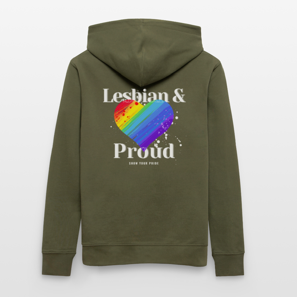 Lesbian & Proud | Pride Bio-Hoodie Unisex - Khaki Grün
