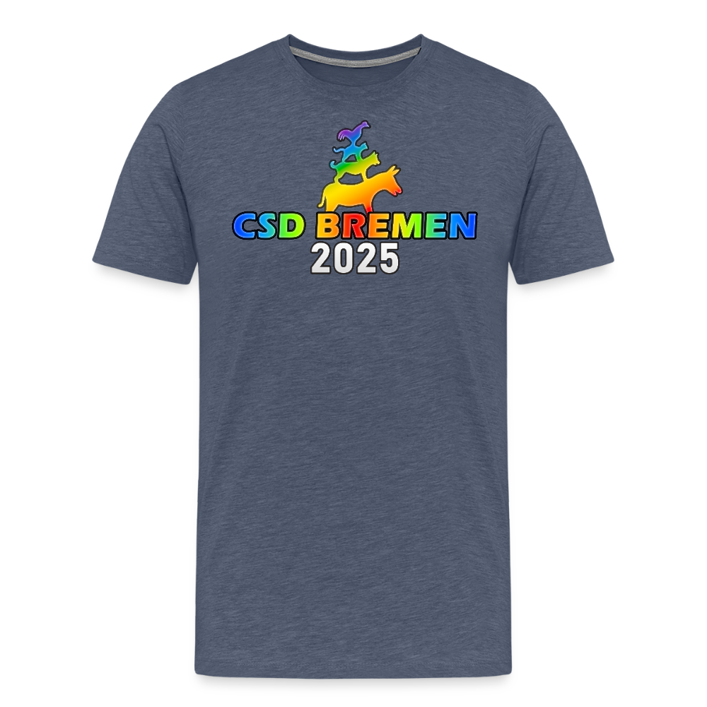CSD Bremen 2025 Pride Premium T-Shirt - Blau meliert