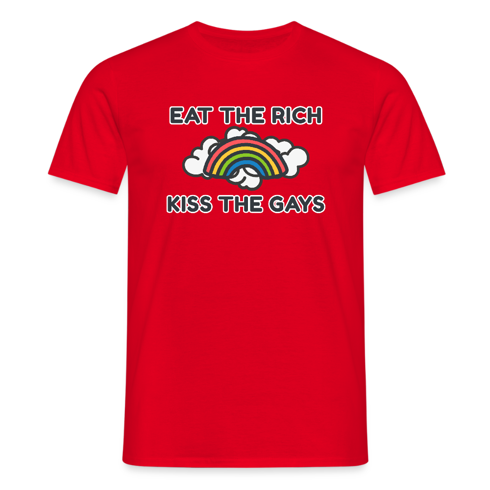 Eat the Rich, Kiss the Gays! T-Shirt - Rot