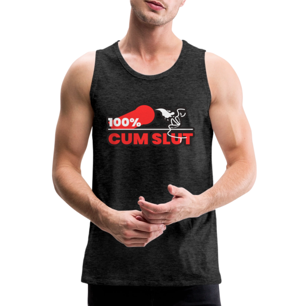 100% CUM SLUT | Kink Fetish Pride Premium Tank Top - Anthrazit