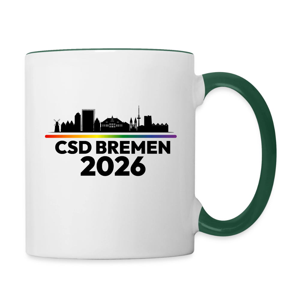 CSD BREMEN 2026 Pride Tasse zweifarbig - Weiß/Dunkelgrün