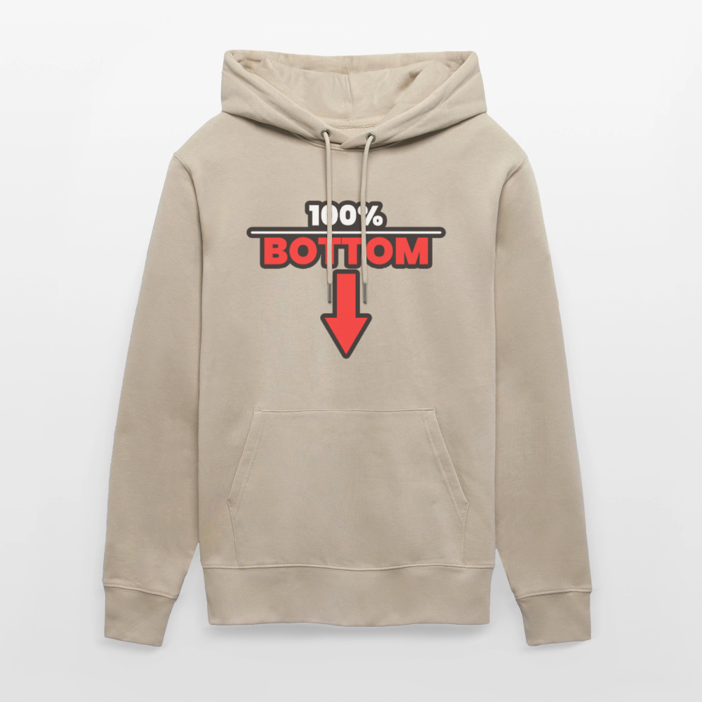 100% BOTTOM [PFEIL] | Kink Fetish Pride Bio-Hoodie Unisex - Beige