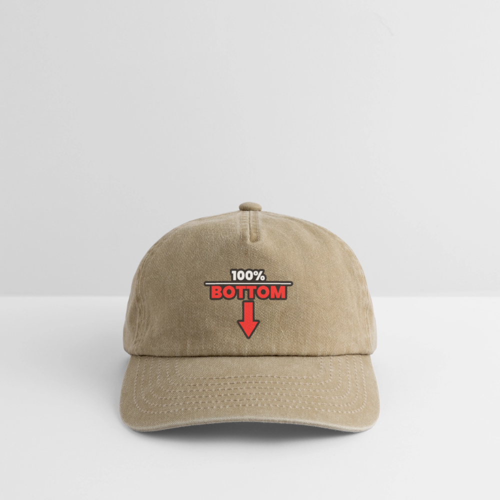 100% BOTTOM [PFEIL] | Kink Fetish Pride Vintage Cap - Vintage Beige