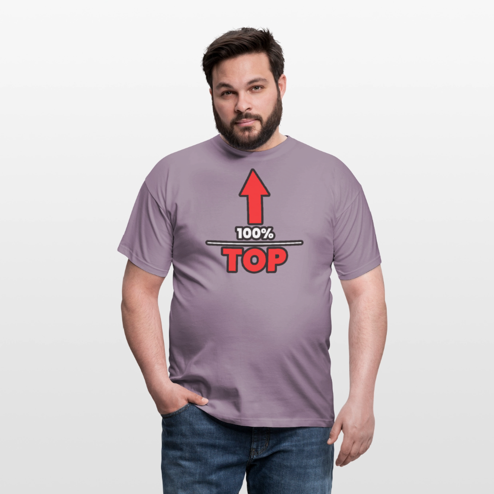 100% TOP [PFEIL] | Kink Fetish Pride T-Shirt - Lilagrau 