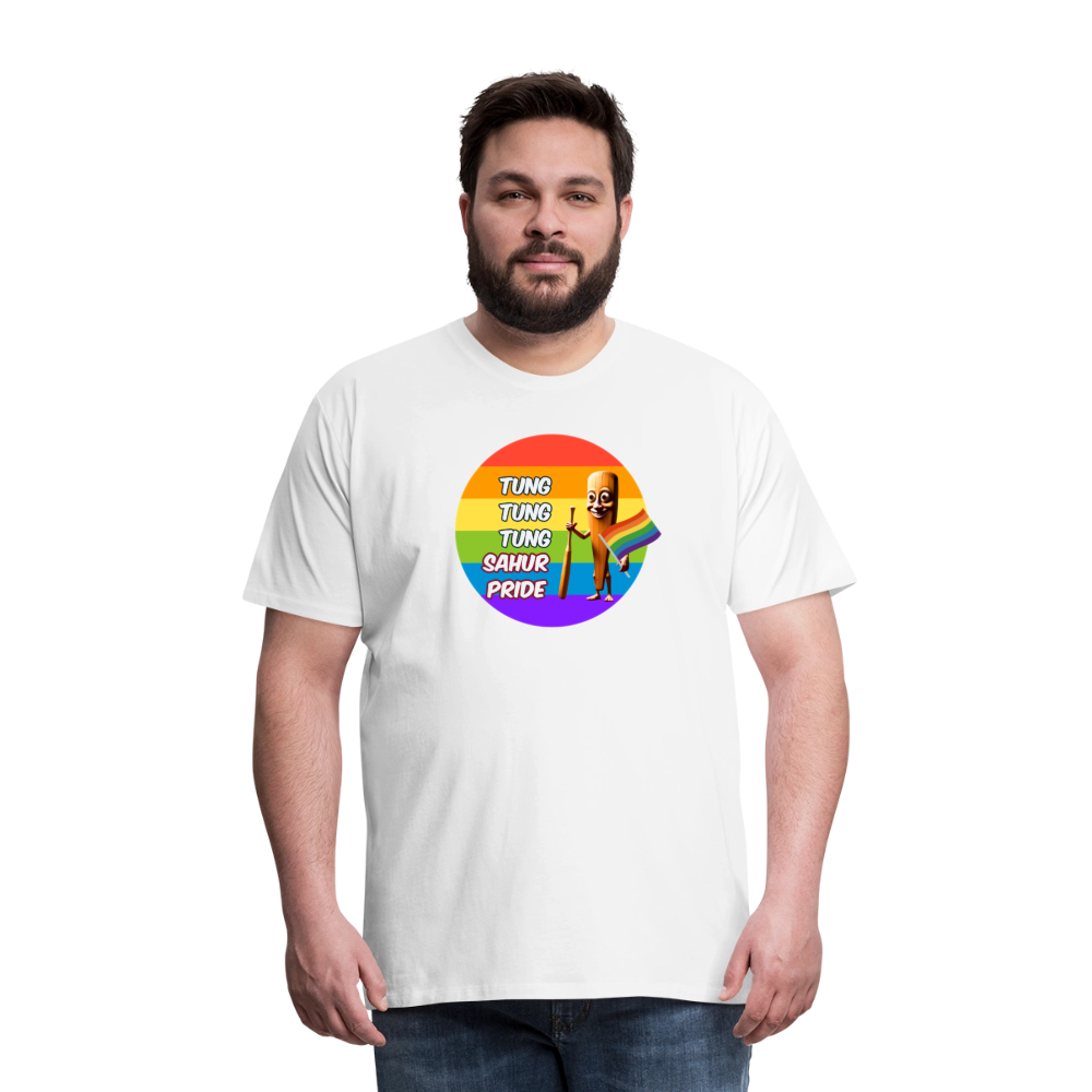 Tung Tung Tung Sahur Pride Premium T-Shirt - Weiß