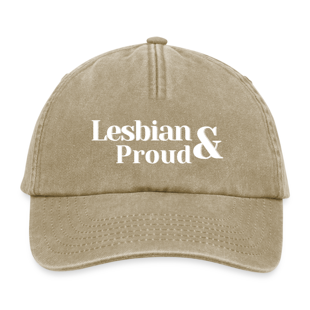 Lesbian & Proud | Pride Vintage Cap [SIMPLE] - Vintage Beige