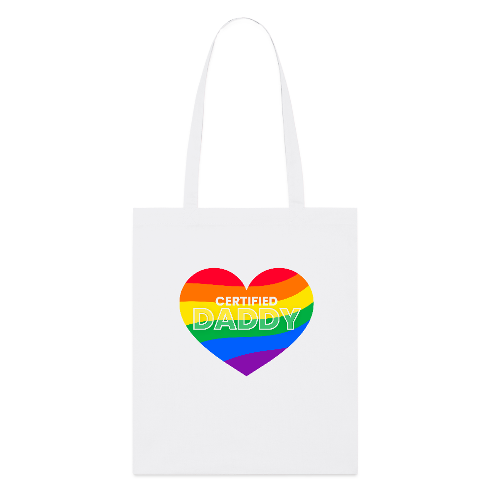 CERTIFIED DADDY | Kink Fetish Pride Bio-Stoffbeutel - Weiß