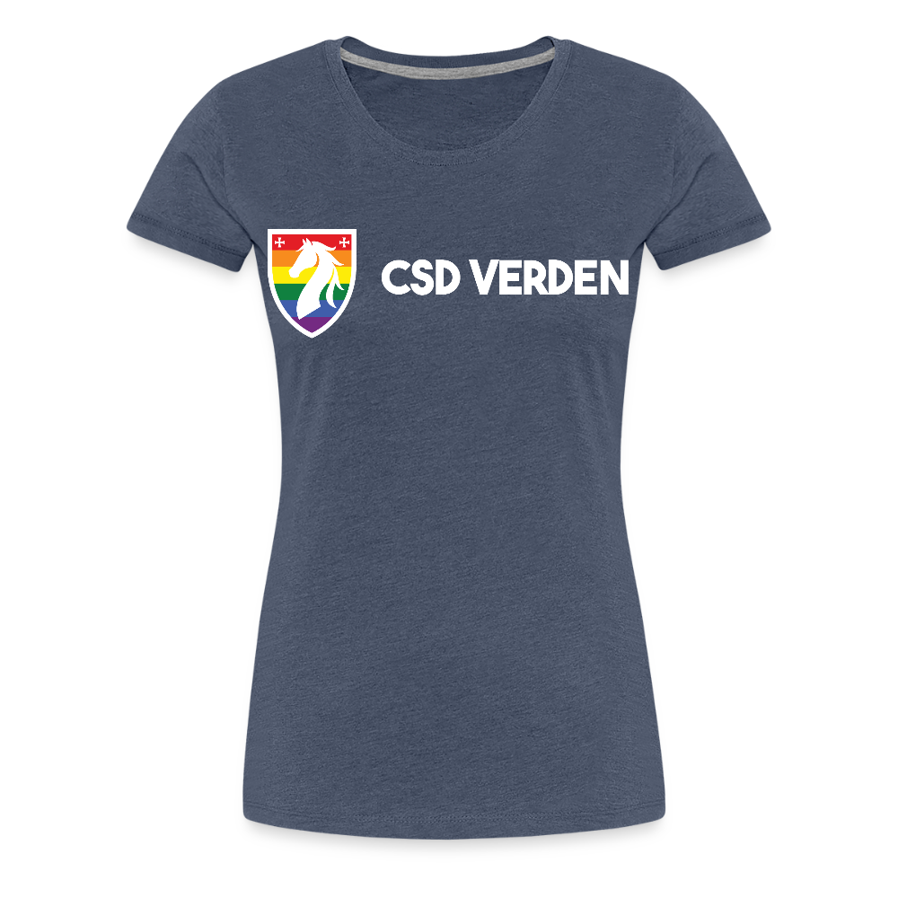 CSD Verden Premium Pride T-Shirt Tailiert Doppelseitig - Blau meliert