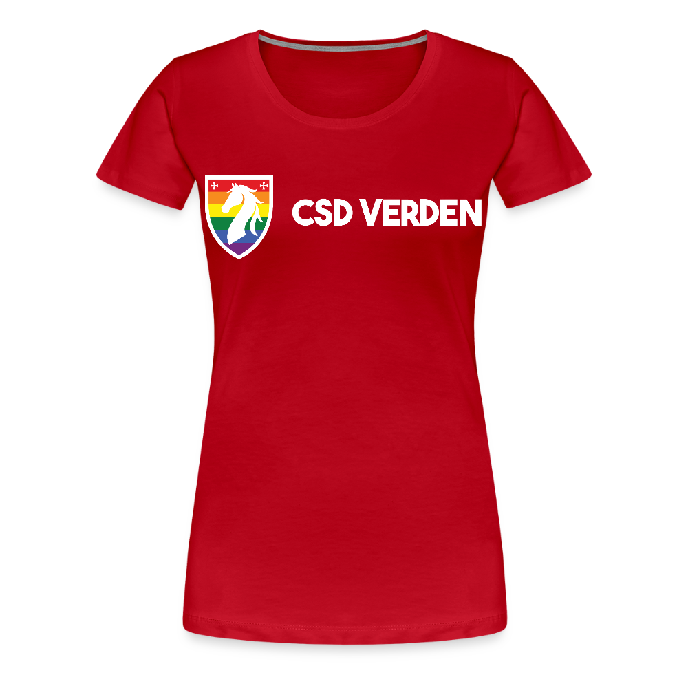 CSD Verden Premium Pride T-Shirt Tailiert Doppelseitig - Rot