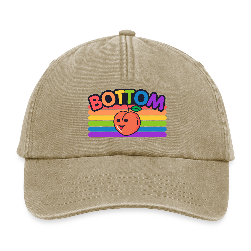 Bottom Gay | Pride Vintage Cap - Vintage Beige