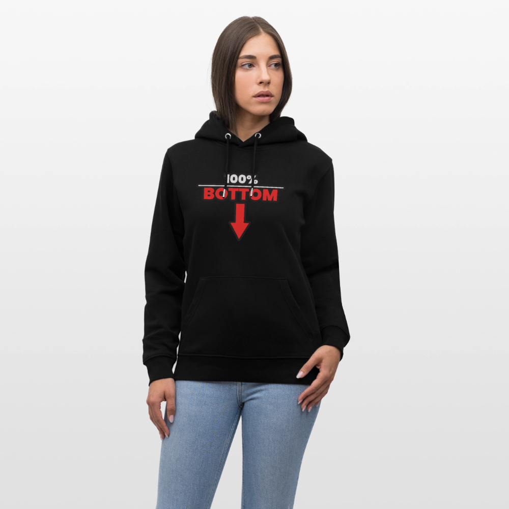 100% BOTTOM [PFEIL] | Kink Fetish Pride Bio-Hoodie Unisex - Schwarz