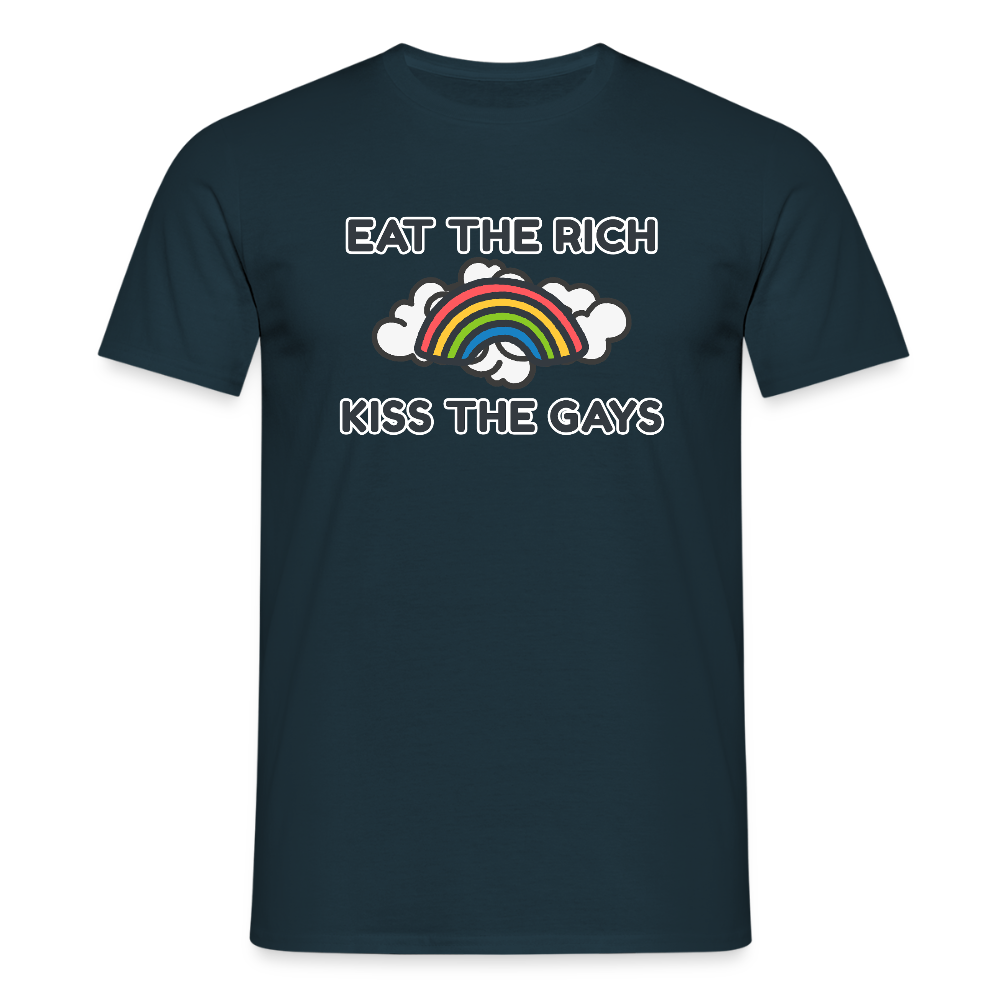 Eat the Rich, Kiss the Gays! T-Shirt - Navy