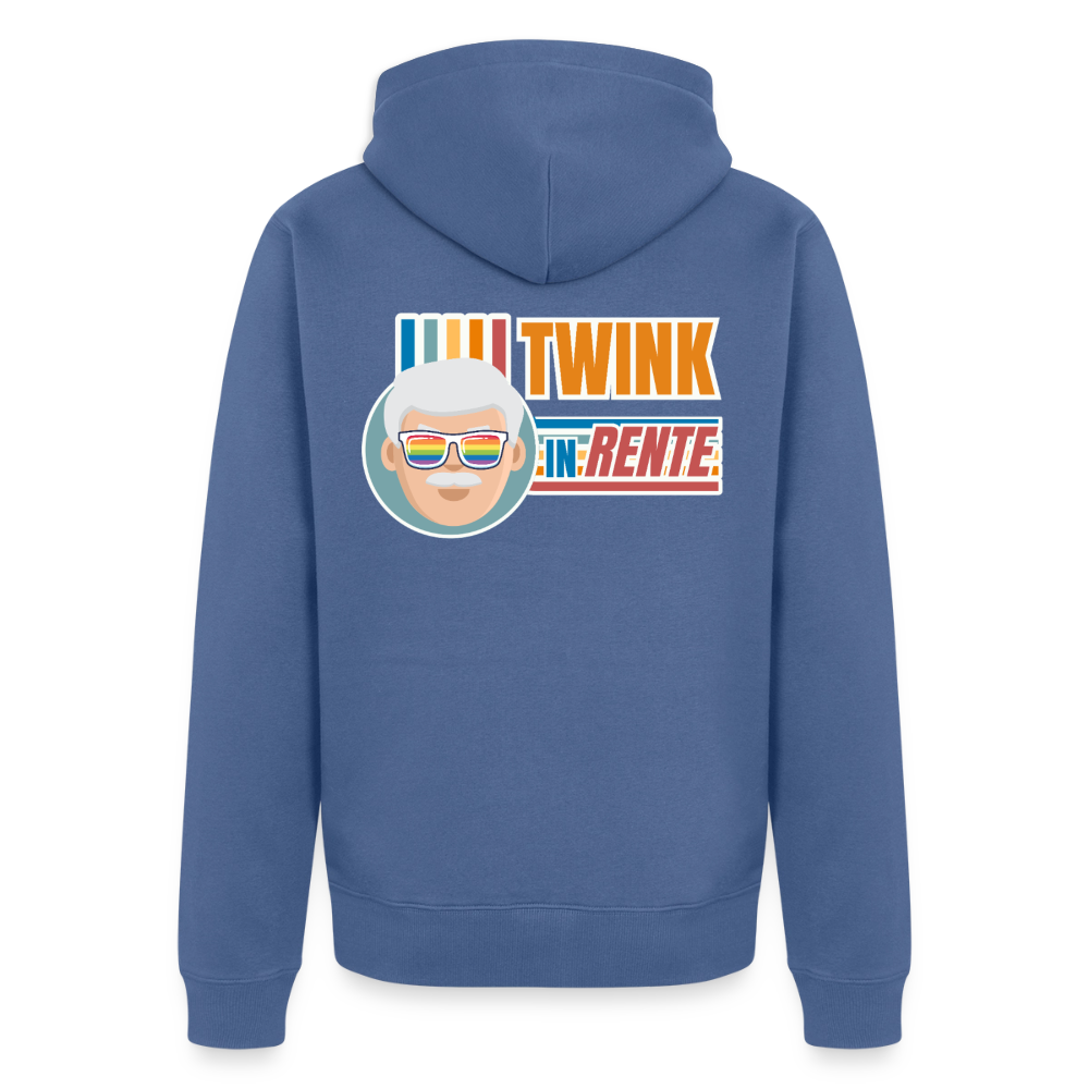 Twink in Rente Kapuzenjacke | Gay Retirement vom Jugendwahn - Taubenblau