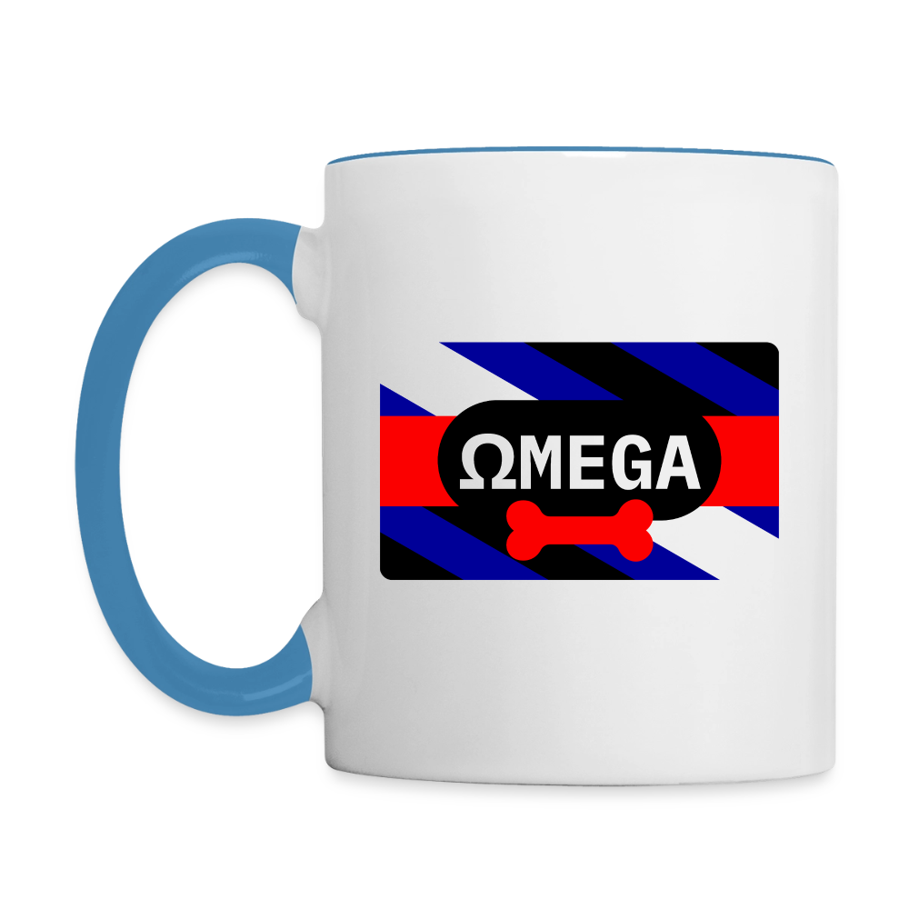 OMEGA Puppy Flag Cup | Puppy Kink Pride |Tasse zweifarbig - Weiß/Hellblau