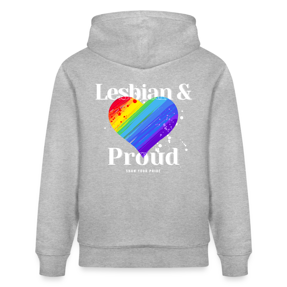 Lesbian & Proud | Pride Bio-Hoodie Unisex - Grau meliert