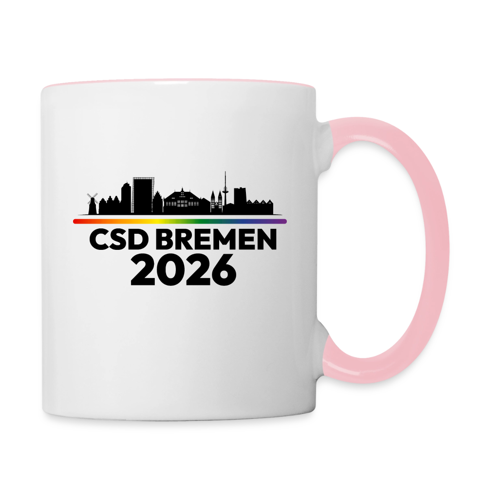 CSD BREMEN 2026 Pride Tasse zweifarbig - Weiß/Pink