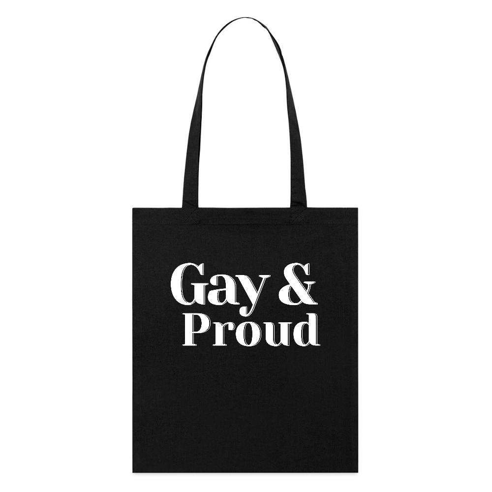 Gay & Proud | Pride Bio-Stoffbeutel [SIMPLE] - Schwarz