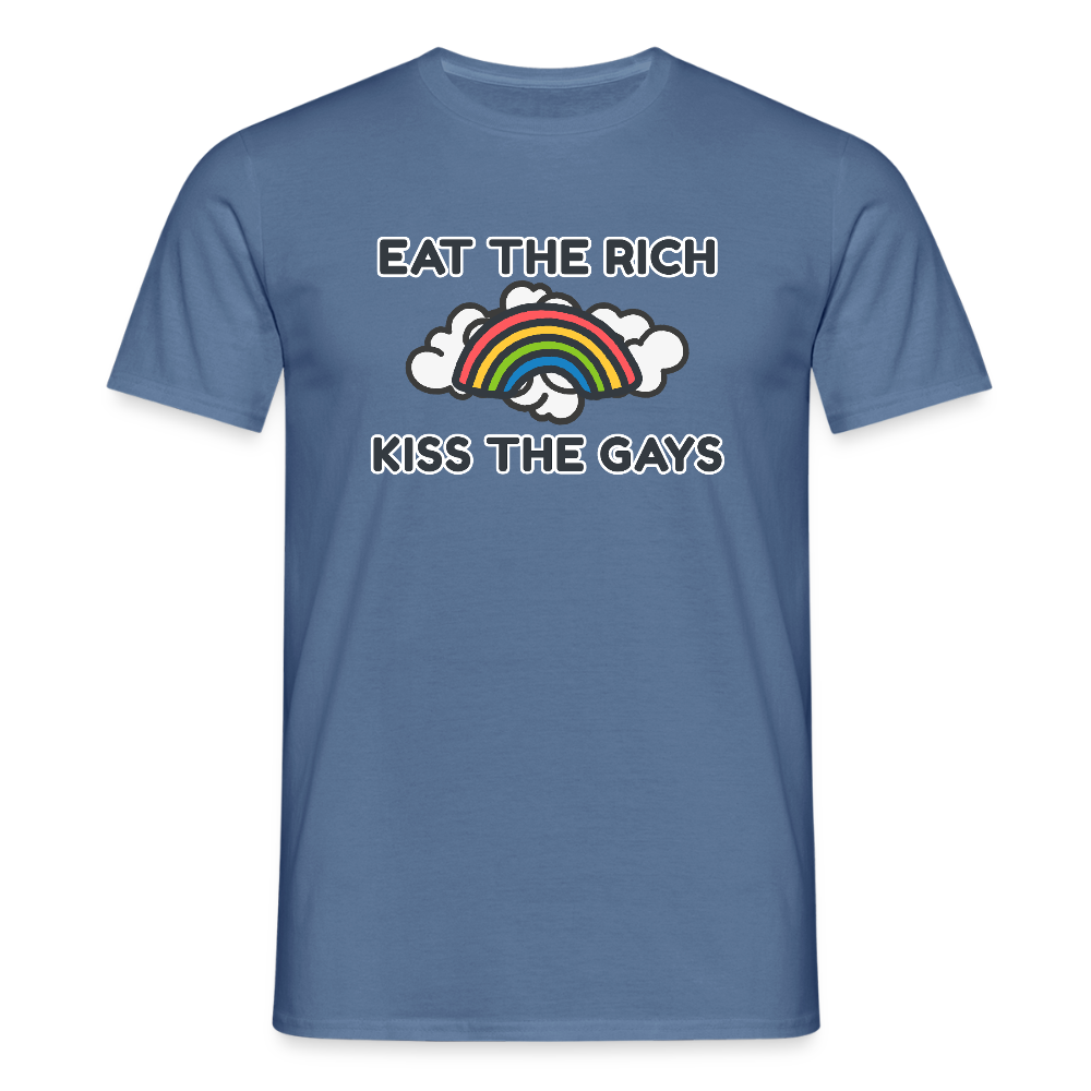 Eat the Rich, Kiss the Gays! T-Shirt - Taubenblau 
