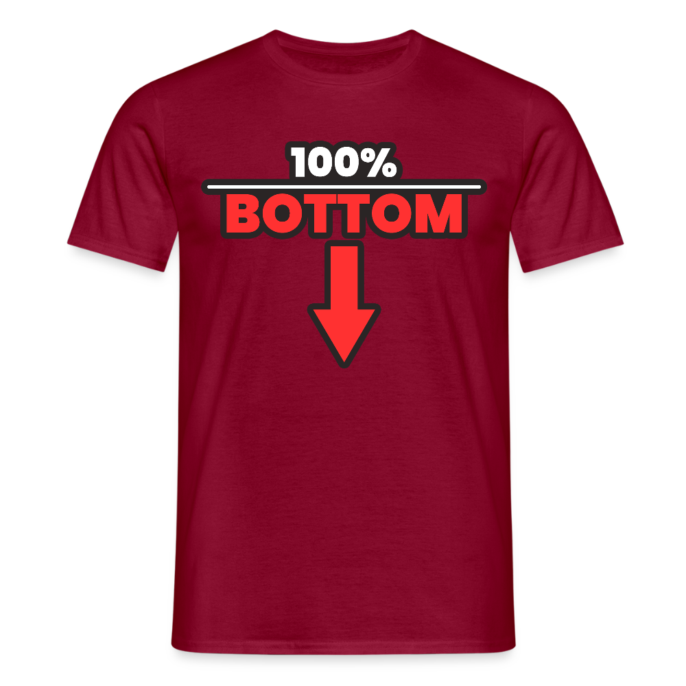 100% BOTTOM [PFEIL] | Kink Fetish Pride T-Shirt - Ziegelrot