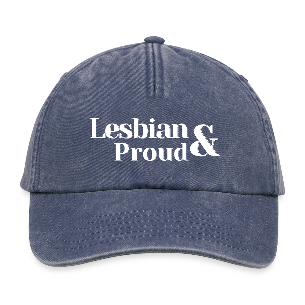 Lesbian & Proud | Pride Vintage Cap [SIMPLE] - Vintage Denim