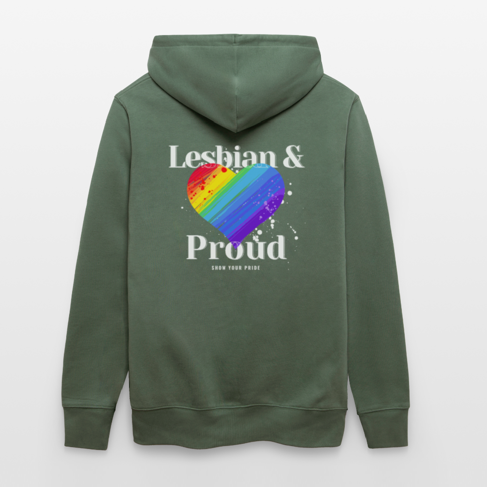 Lesbian & Proud | Pride Bio-Hoodie Unisex - Tanngrün