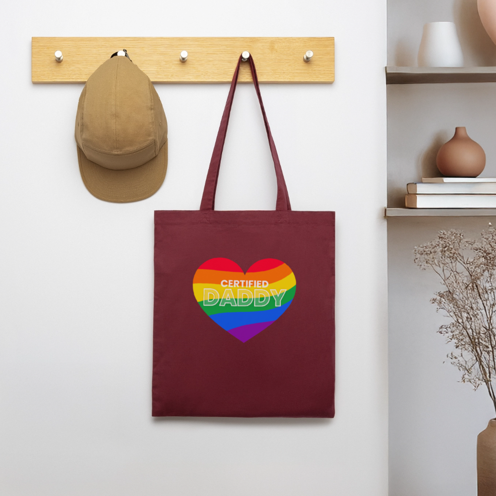 CERTIFIED DADDY | Kink Fetish Pride Bio-Stoffbeutel - Burgunderrot