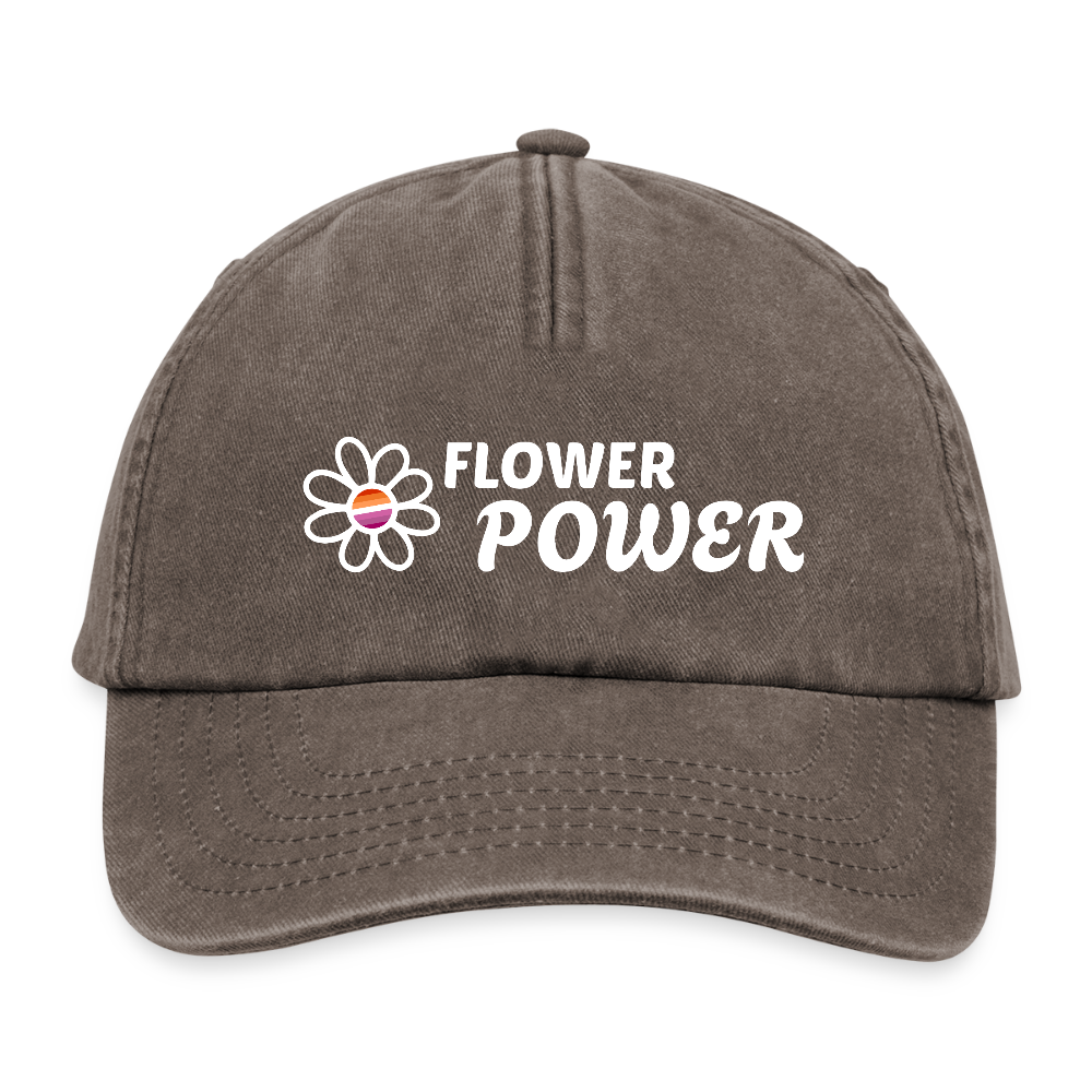 Flower Power! | Lesbian Pride Vintage Cap - Vintage Braun
