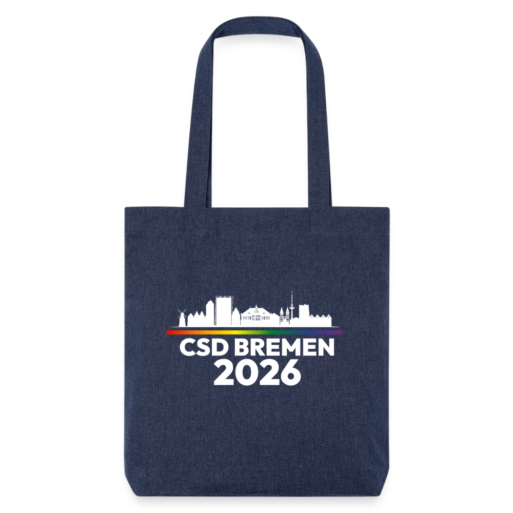 CSD BREMEN 2026 PRIDE Stoffbeutel recycelter Heavyweight - melange Blue