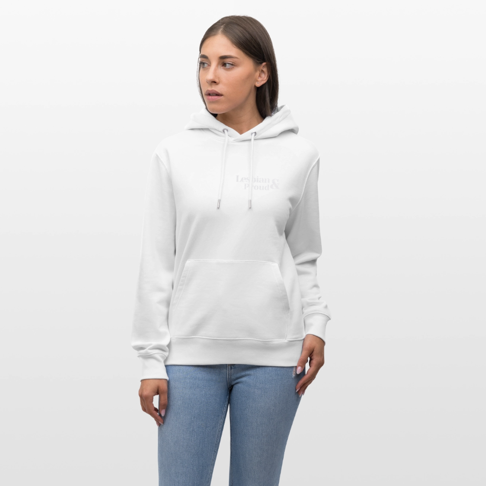 Lesbian & Proud | Pride Bio-Hoodie Unisex - Weiß