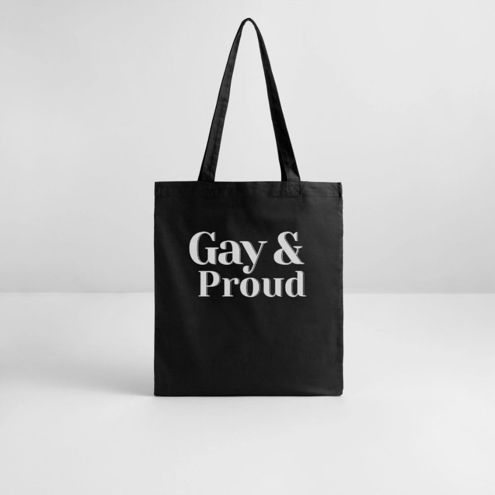 Gay & Proud | Pride Bio-Stoffbeutel [SIMPLE] - Schwarz
