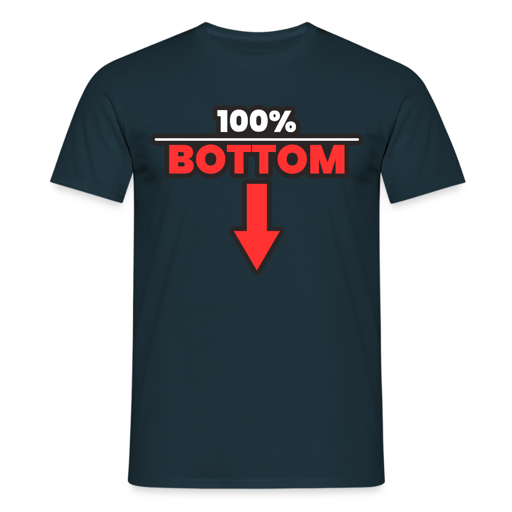 100% BOTTOM [PFEIL] | Kink Fetish Pride T-Shirt - Navy