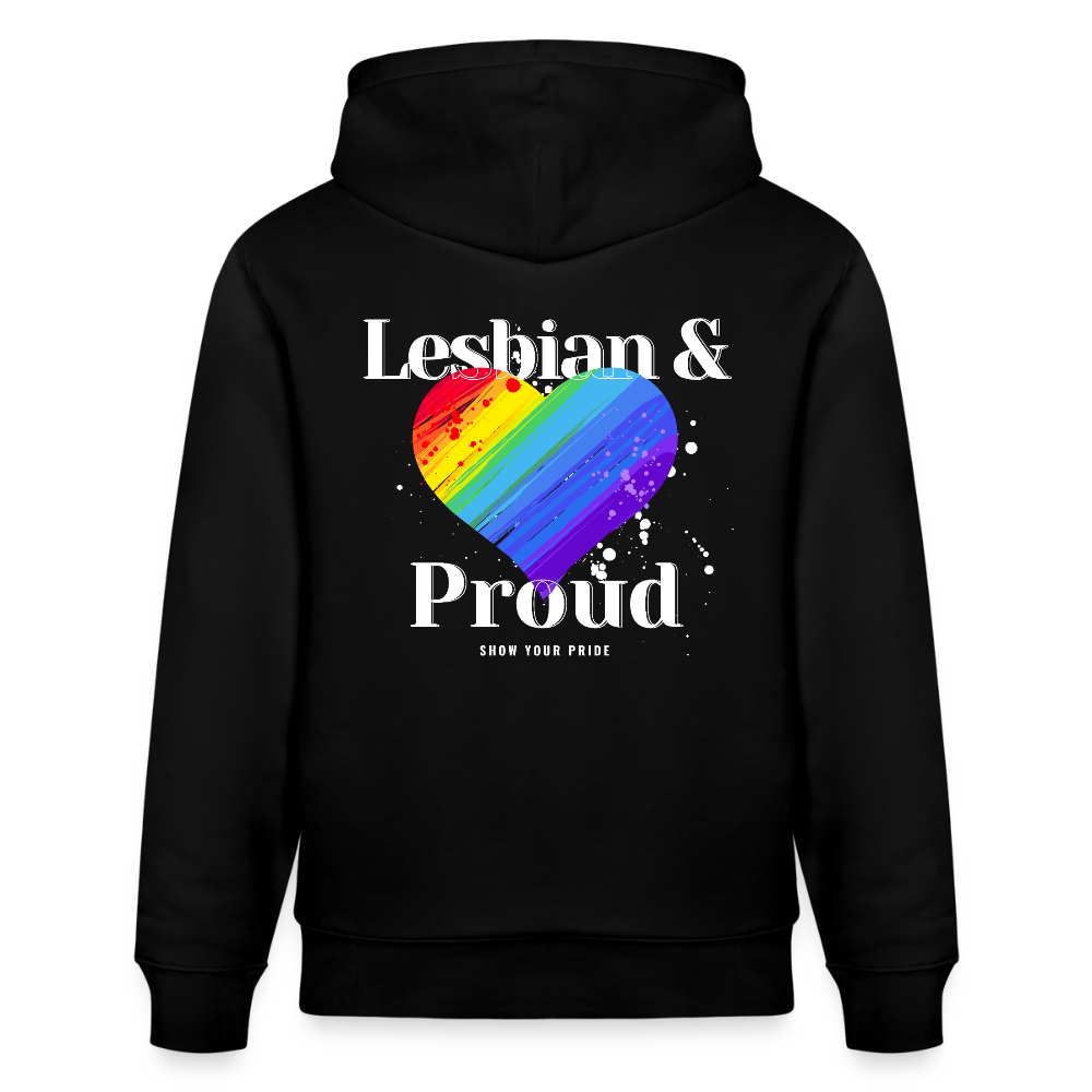 Lesbian & Proud | Pride Bio-Hoodie Unisex - Schwarz
