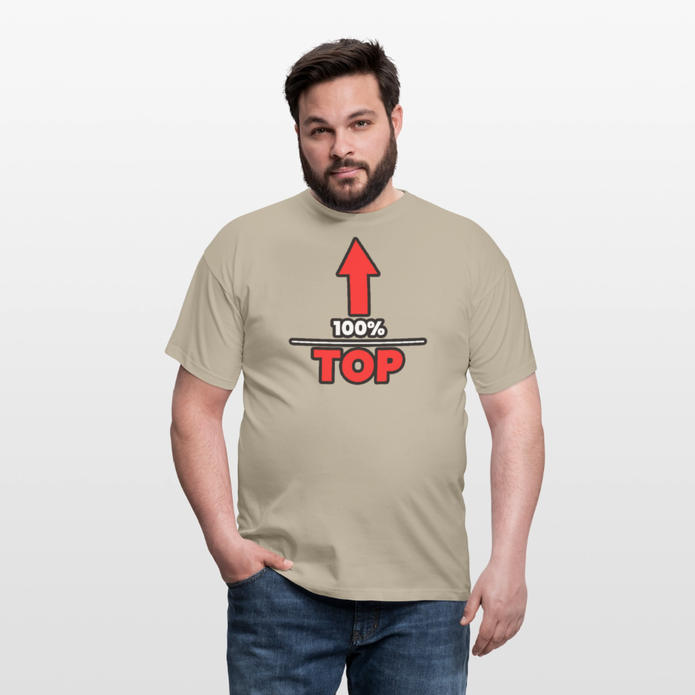 100% TOP [PFEIL] | Kink Fetish Pride T-Shirt - Sandbeige