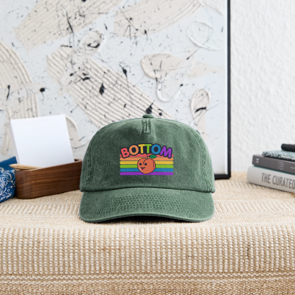 Bottom Gay | Pride Vintage Cap - Vintage Flaschengrün 