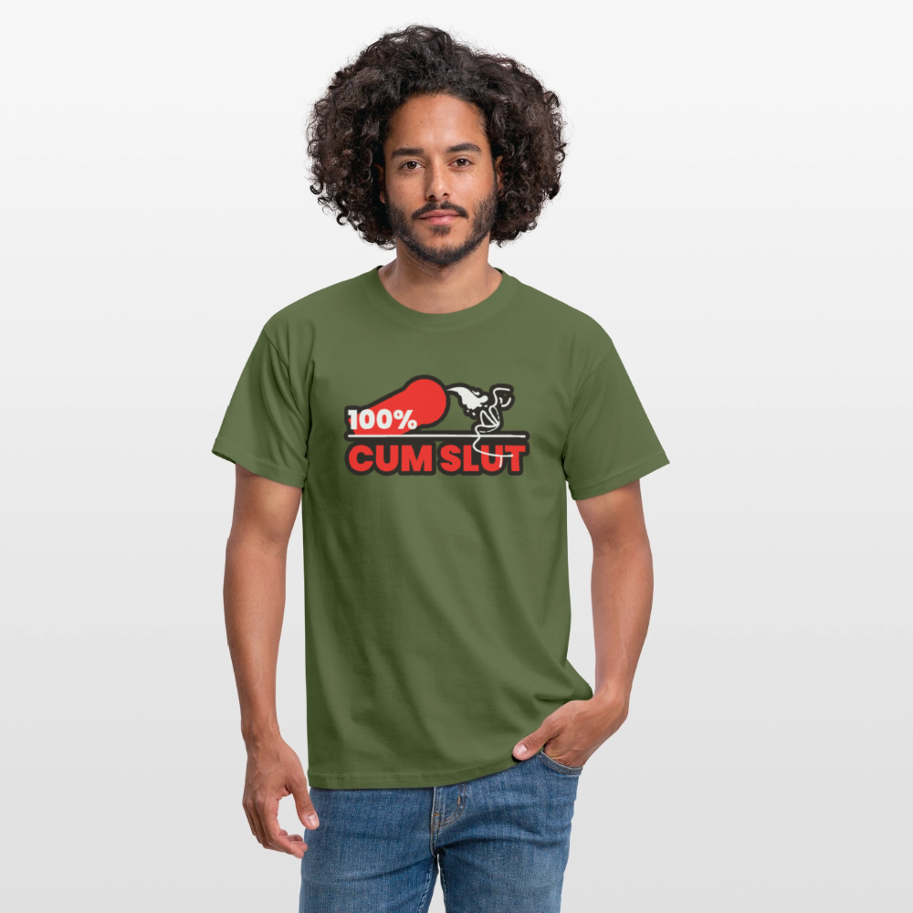 100% CUM SLUT | Kink Fetish Pride T-Shirt - Militärgrün