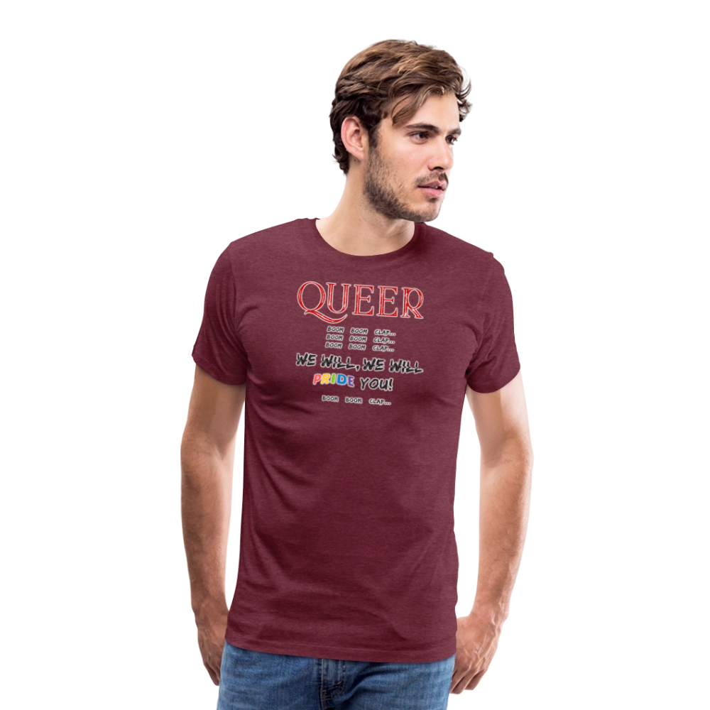 Pride T-Shirt QUEER | Germany Tour 2025 - Bordeauxrot meliert